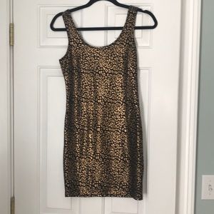 Gold and black sleeveless dress